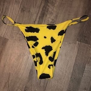 Yellow leopard print bikini bottoms